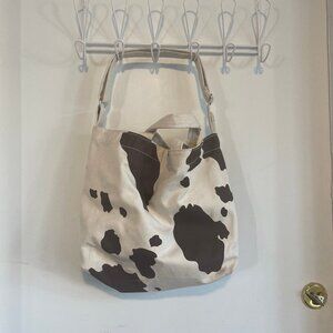 Baggu horizontal duck tote bag, brown cow print (no zip!)